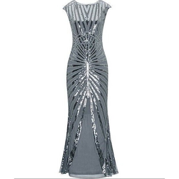 Metme Dresses & Skirts - Metme Women’s 1920s Mermaid Maxi Long Dress Sequin Formal Dress Evening Prom Xs